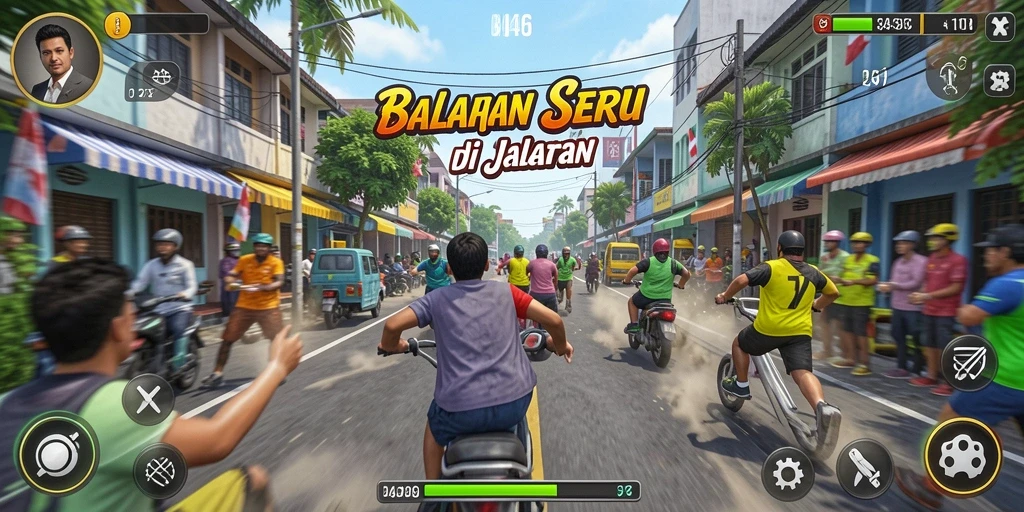 Gameplay seru dalam balapan mobil di 3446.
