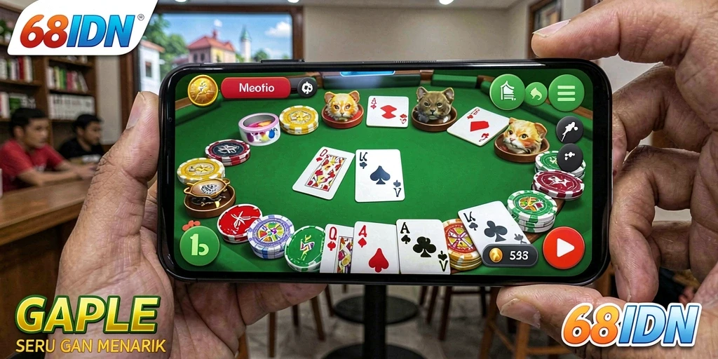 Screenshot gameplay 68IDN yang menampilkan keseruan bermain Gaple.