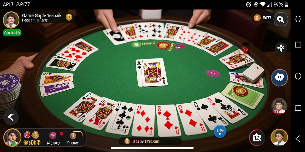 Tampilan seru gameplay Gaple di API77 dengan teman-teman.