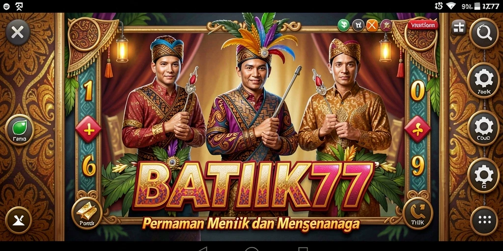 Screenshot menunjukkan tampilan gameplay yang menarik dari BATIK77 Slot.