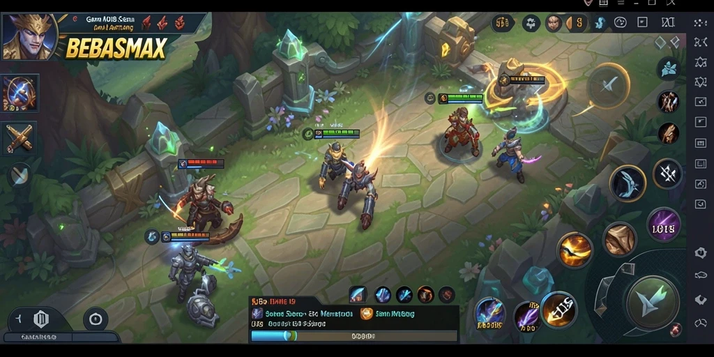 Tampilan gameplay seru di BEBASMAX dengan karakter yang beragam.
