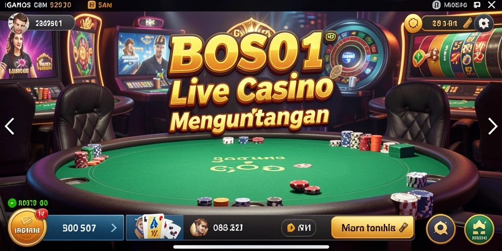 Tampilan gameplay seru dalam aplikasi Live Casino BOS01.