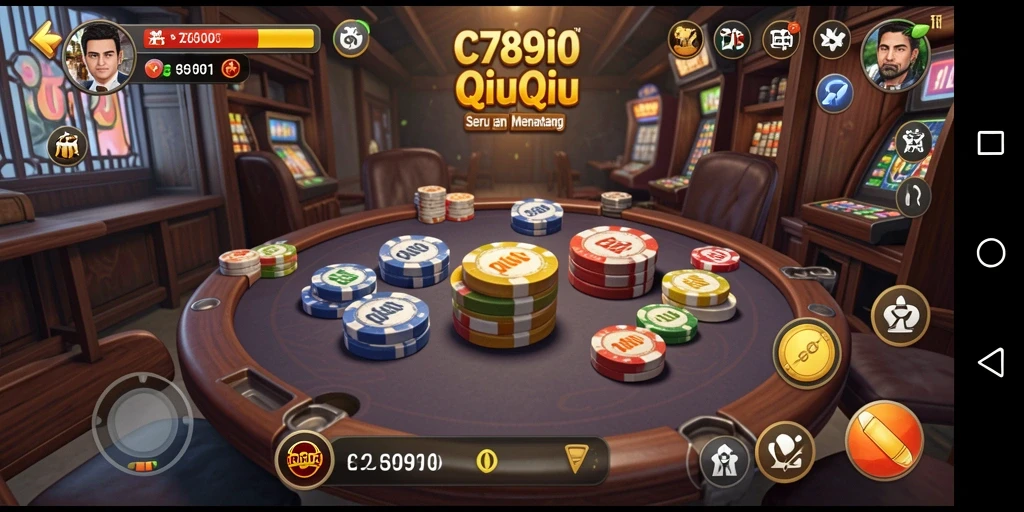 Screenshot utama C7890 menampilkan aksi seru dalam permainan QiuQiu.