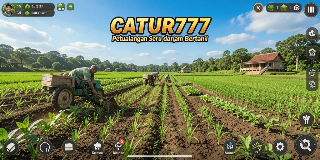 Tampilan gameplay CATUR777 dengan aktivitas pertanian yang menarik.