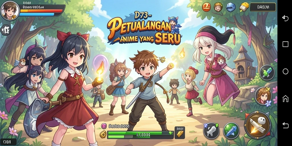 Tampilan menarik dari gameplay D73 di dunia Anime.