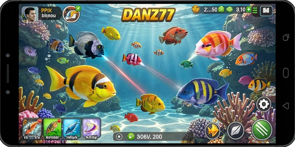 Tampilan gameplay seru Tembak Ikan DAN777.