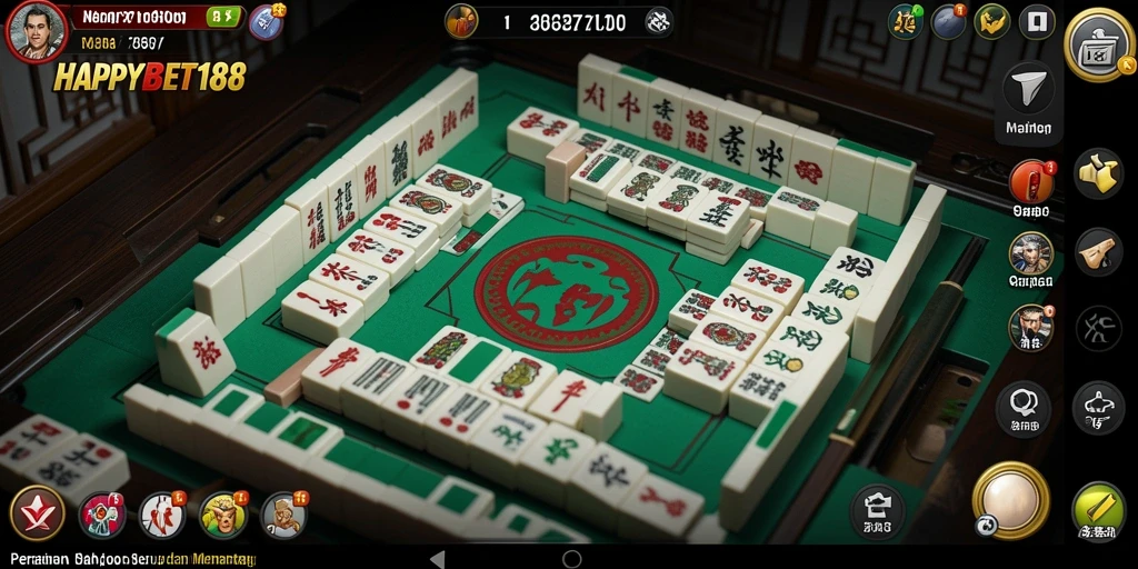 Screenshot utama menunjukkan aksi seru dalam permainan Mahjong.