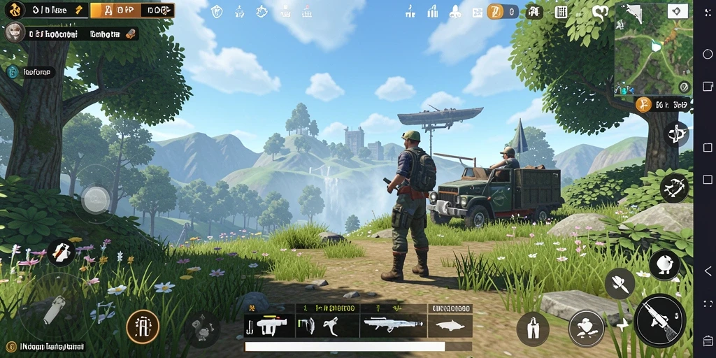 Screenshot gameplay INDORP yang menampilkan dunia terbuka yang luas dan beragam.