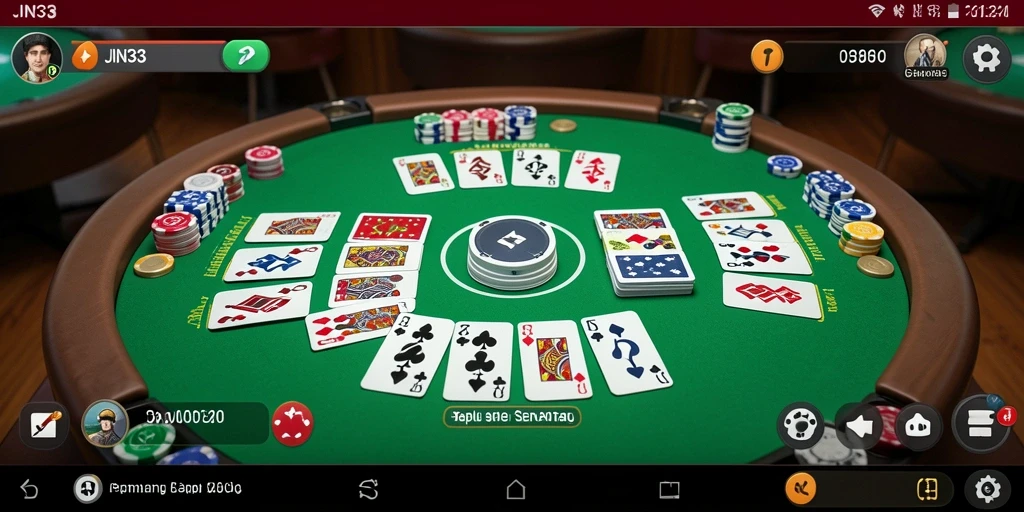 Screenshot utama JIN33 menampilkan keseruan gameplay Gaple yang adiktif.