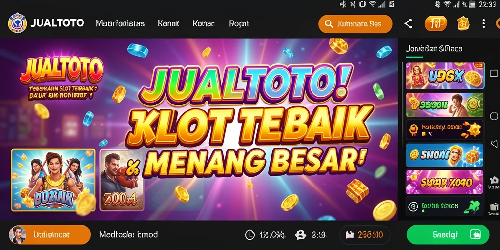 Tampilan layar permainan Slot JUALTOTO yang menarik dan interaktif.