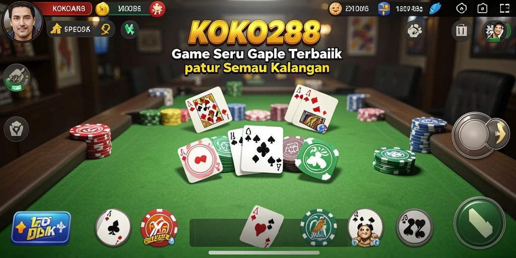 Gameplay seru Gaple di KOKO288 yang menyenangkan.