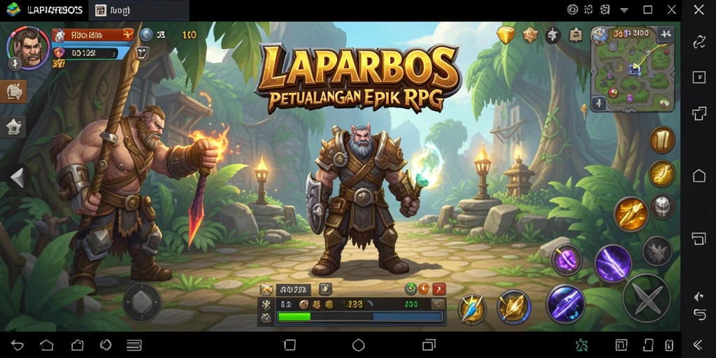 Tampilkan aksi epik dalam gameplay RPG LAPARBOS yang memukau.