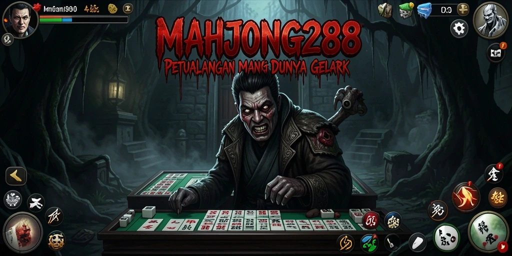 Tampilan menakutkan dari gameplay MAHJONG288 yang menampilkan suasana Horror.
