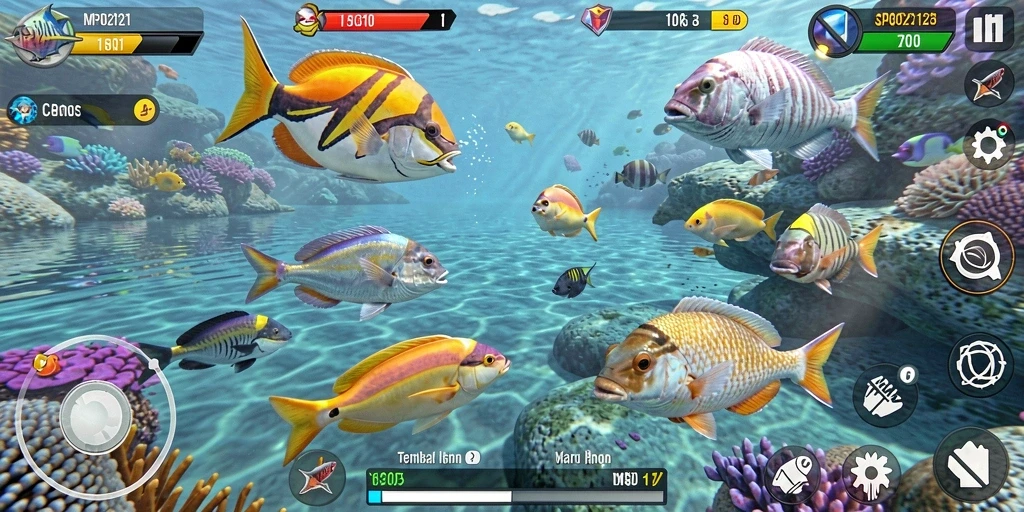 Tampilan menarik dari gameplay Tembak Ikan di MPO2121.