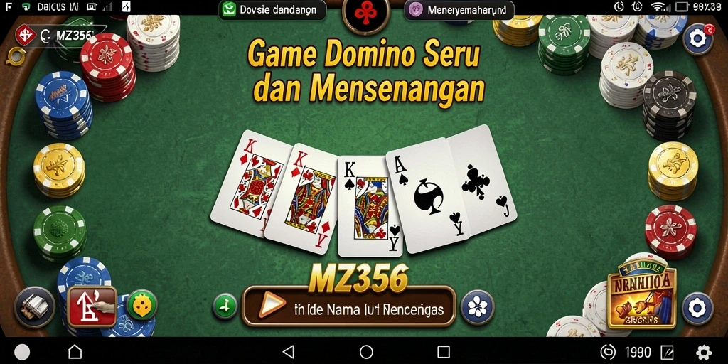 Tampilan gameplay seru dari MZ356 menunjukkan intensitas permainan Domino.