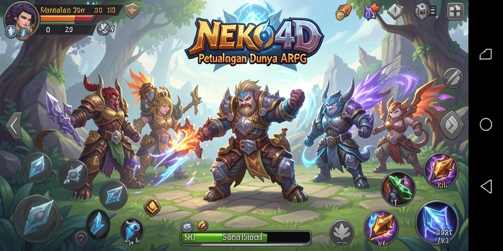 Screenshot gameplay NEKO4D yang menampilkan pertarungan seru di dunia ARPG.