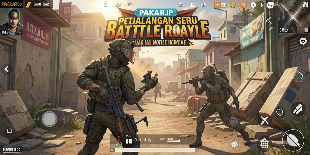 Tampilan action seru dalam gameplay PAKARJP Battle Royale.