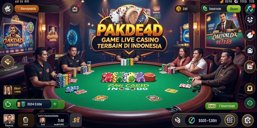 Screenshot gameplay PAKDE4D menunjukkan suasana Live Casino yang menarik dan interaktif.