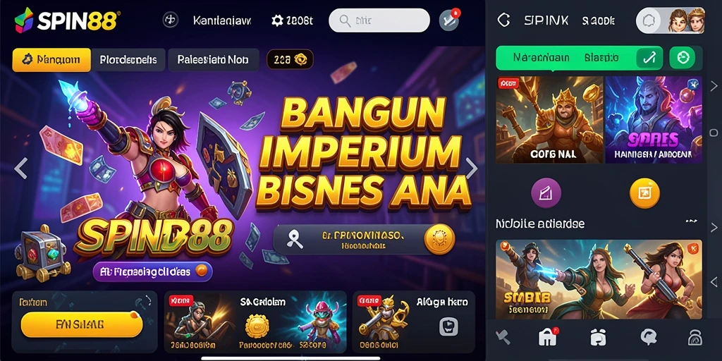 Screenshot gameplay SPIN88 menunjukkan aksi bisnis yang seru dan dinamis.