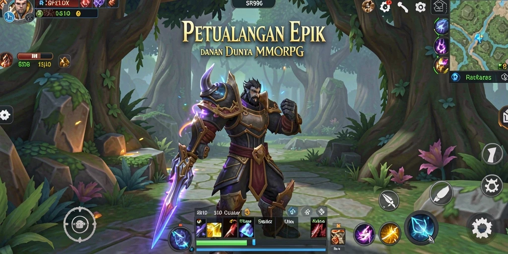 Screenshot gameplay SR996 menampilkan aksi pertarungan mendebarkan di dunia fantasi.