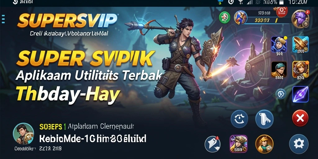 Screenshot dari aplikasi SUPERSVIP menampilkan fitur utilitas yang kaya.