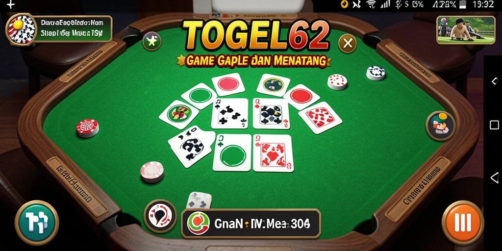 Gameplay seru dari TOGEL62 menampilkan suasana Gaple yang kompetitif.