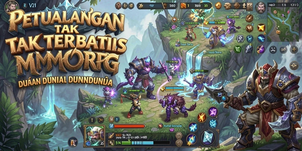 Tampilan gameplay V21 yang memukau dalam petualangan MMORPG.