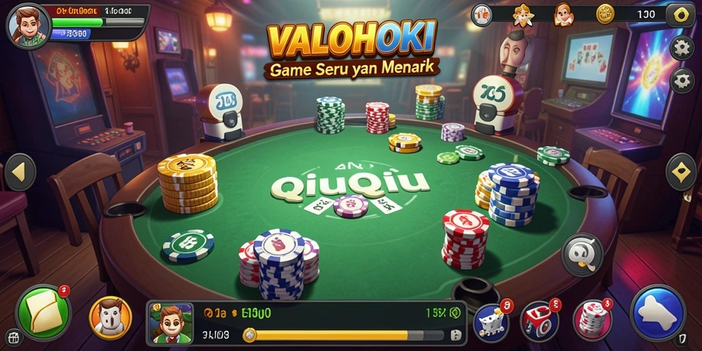Tampilan gameplay QiuQiu yang seru dan interaktif di VALOHOKI.