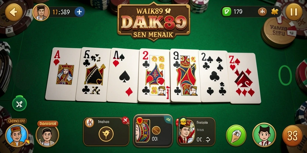 Tampilan gameplay seru dari WAK89, permainan Domino yang menantang.
